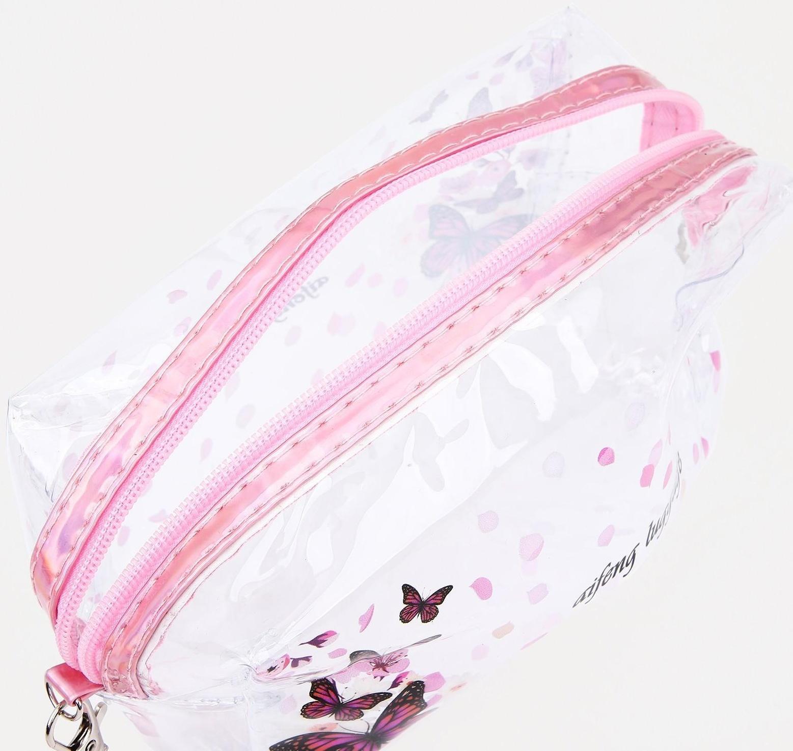 Косметичка на молнии, цвет розовый