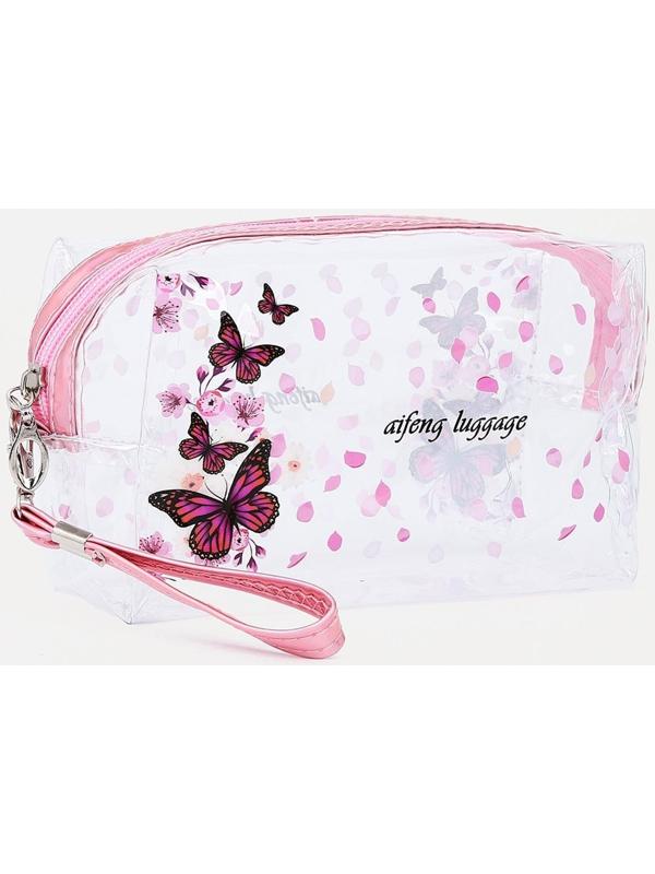 Косметичка на молнии, цвет розовый