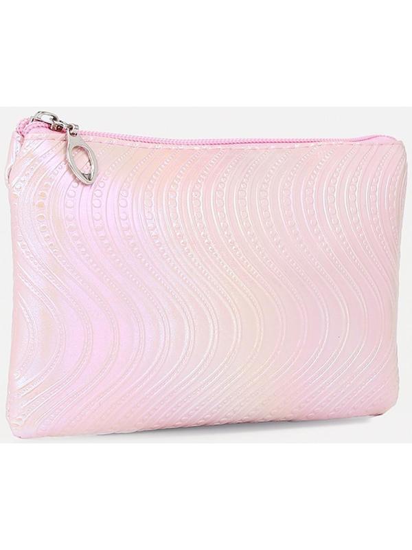 Набор косметичек 2 в 1 на молниях, цвет розовый