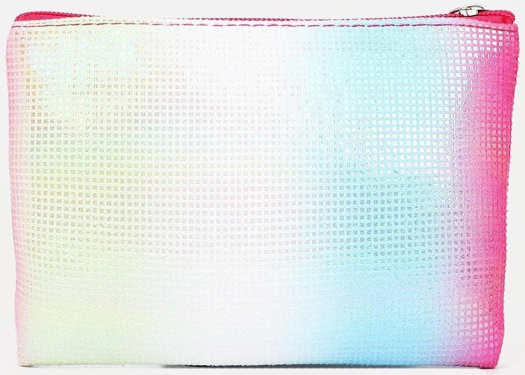 Набор косметичек 2 в 1 на молниях, цвет малиновый