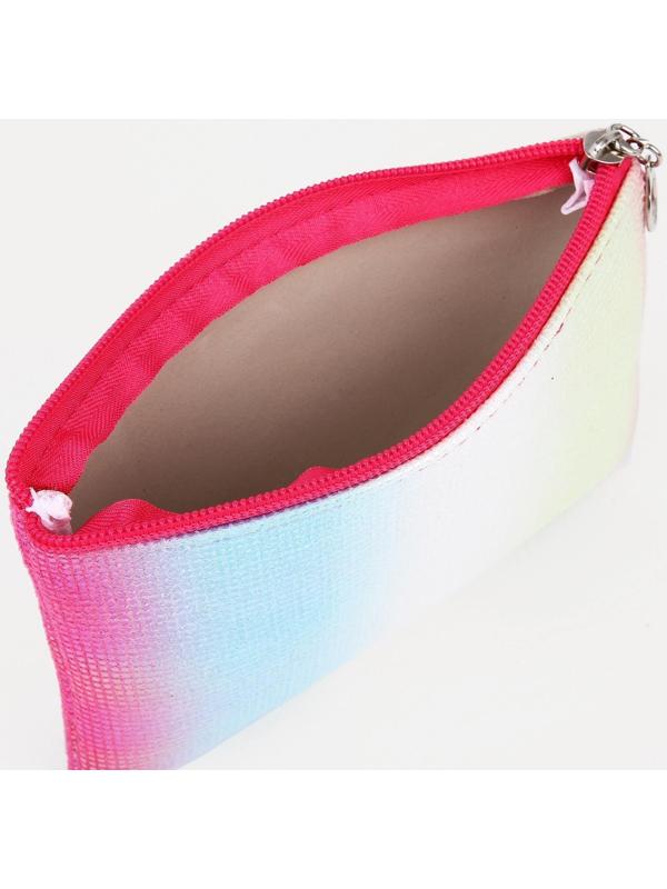 Набор косметичек 2 в 1 на молниях, цвет малиновый