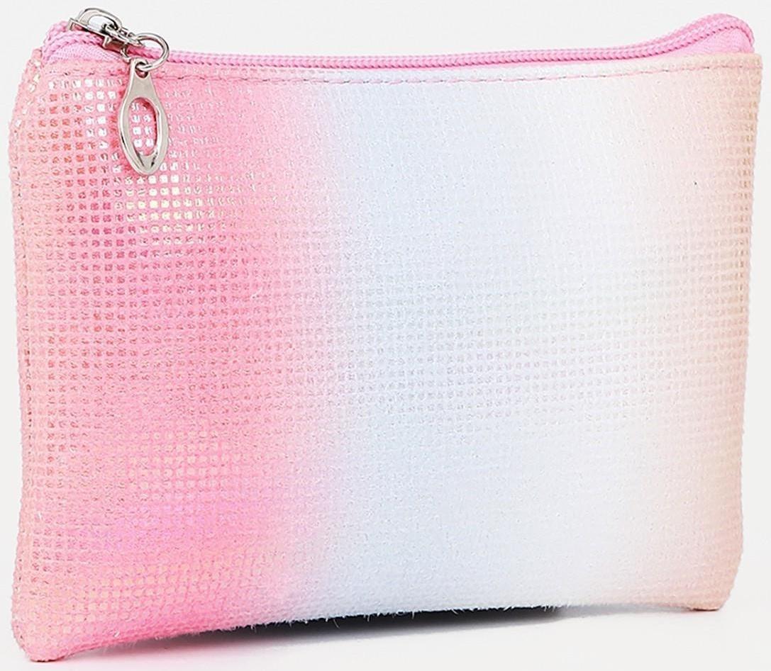 Набор косметичек 2 в 1 на молниях, цвет розовый