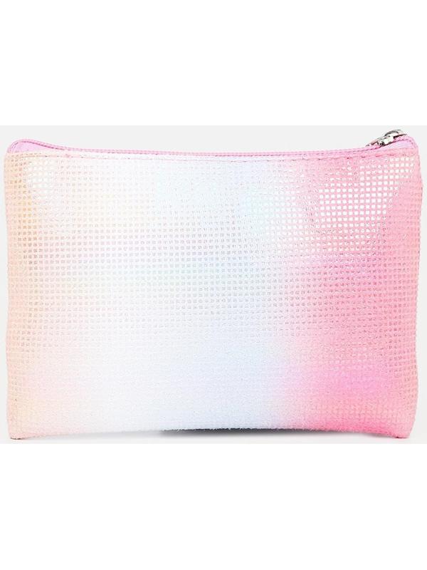 Набор косметичек 2 в 1 на молниях, цвет розовый