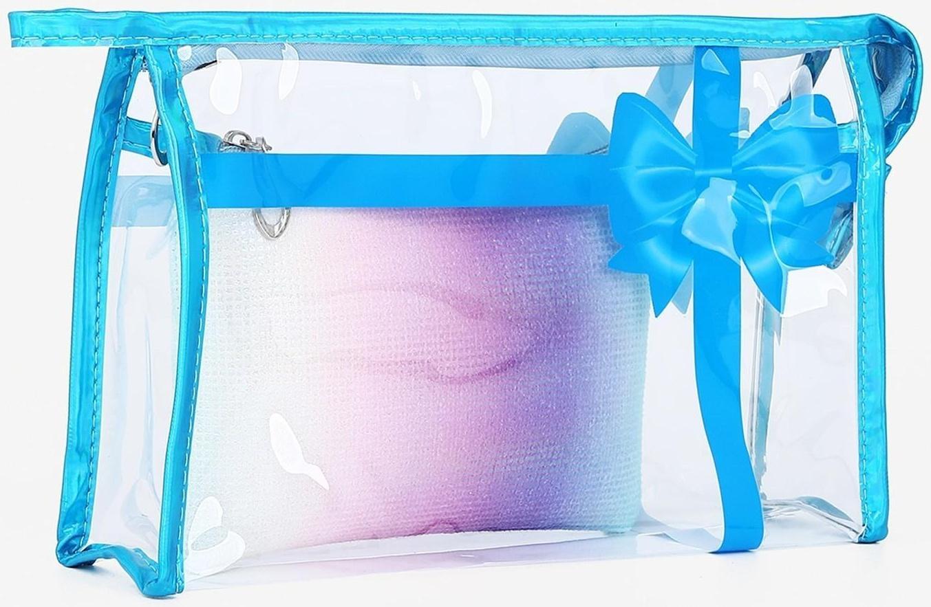 Набор косметичек 2 в 1 на молниях, цвет синий