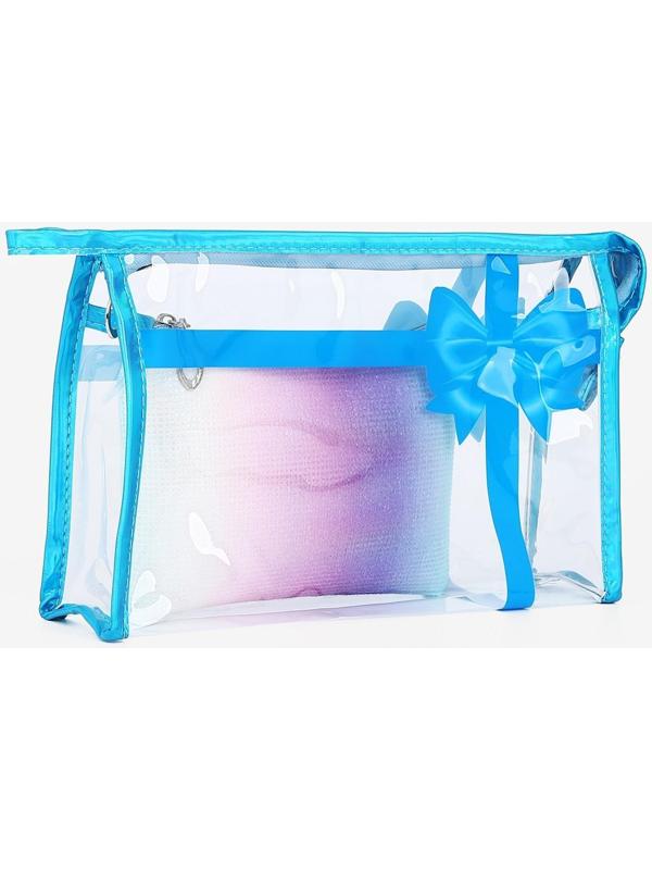 Набор косметичек 2 в 1 на молниях, цвет синий