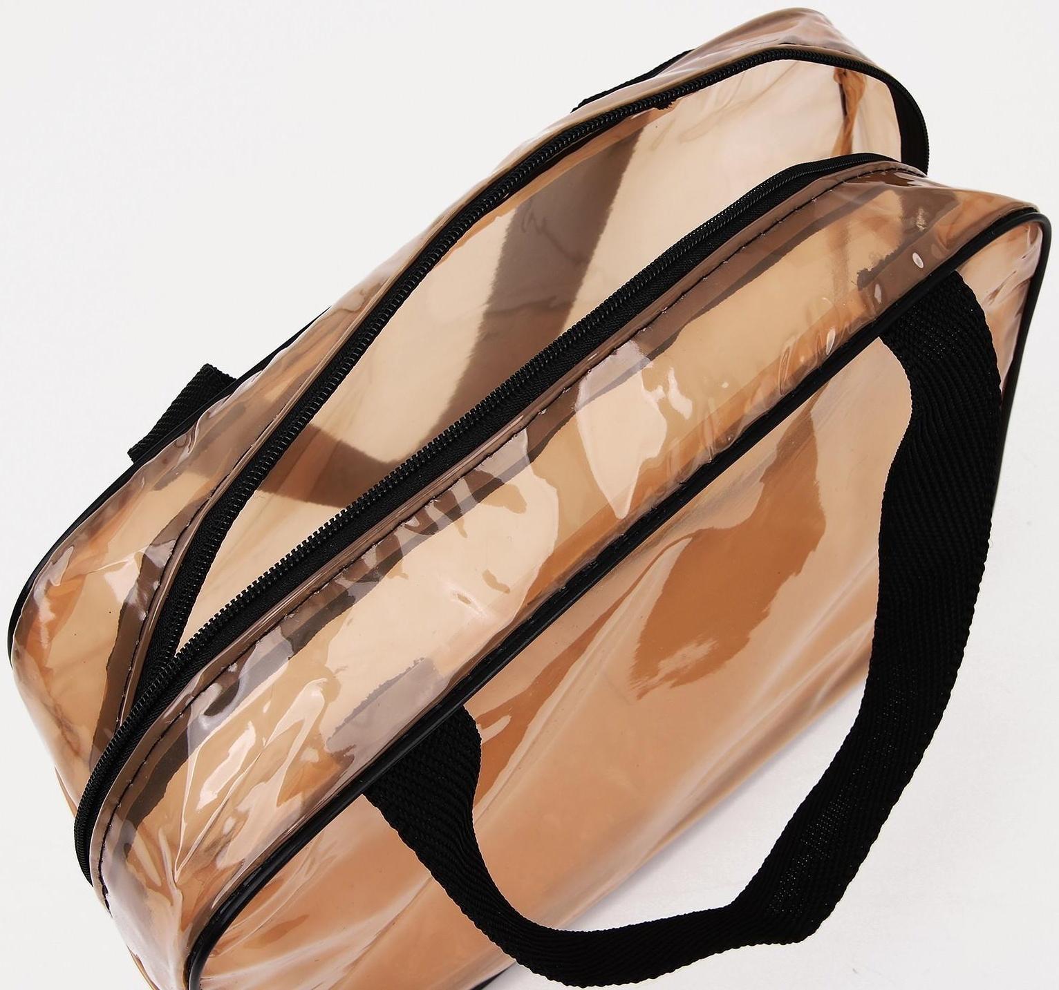 Косметичка на молнии, цвет коричневый