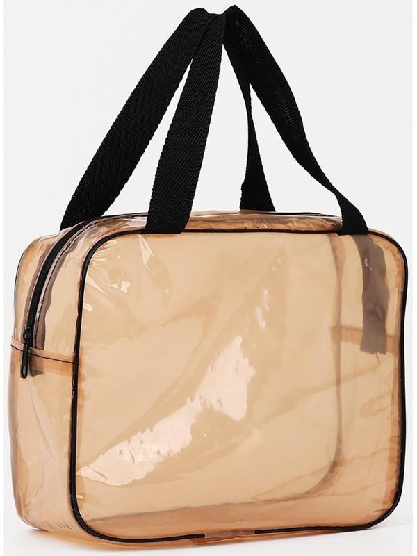 Косметичка на молнии, цвет коричневый