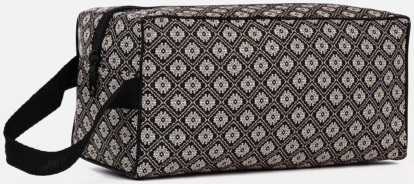 Косметичка на молнии, цвет коричневый