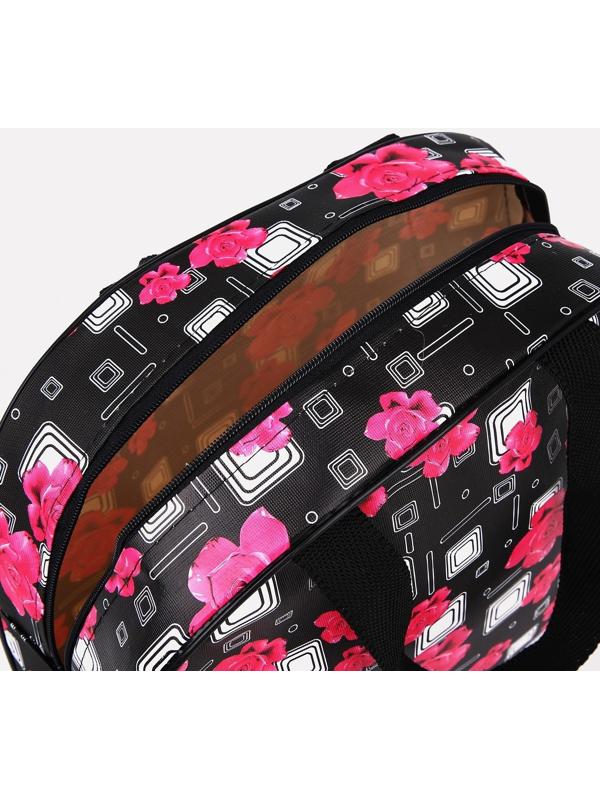 Косметичка на молнии, цвет чёрный/розовый