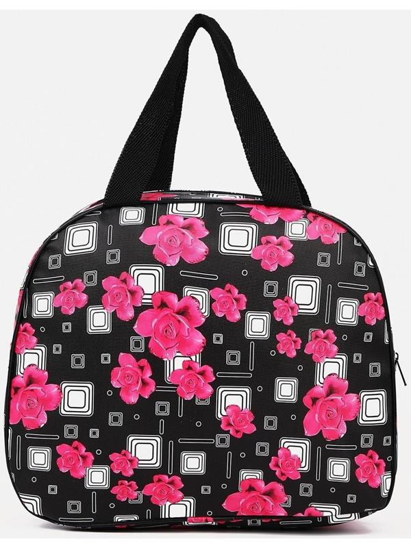 Косметичка на молнии, цвет чёрный/розовый