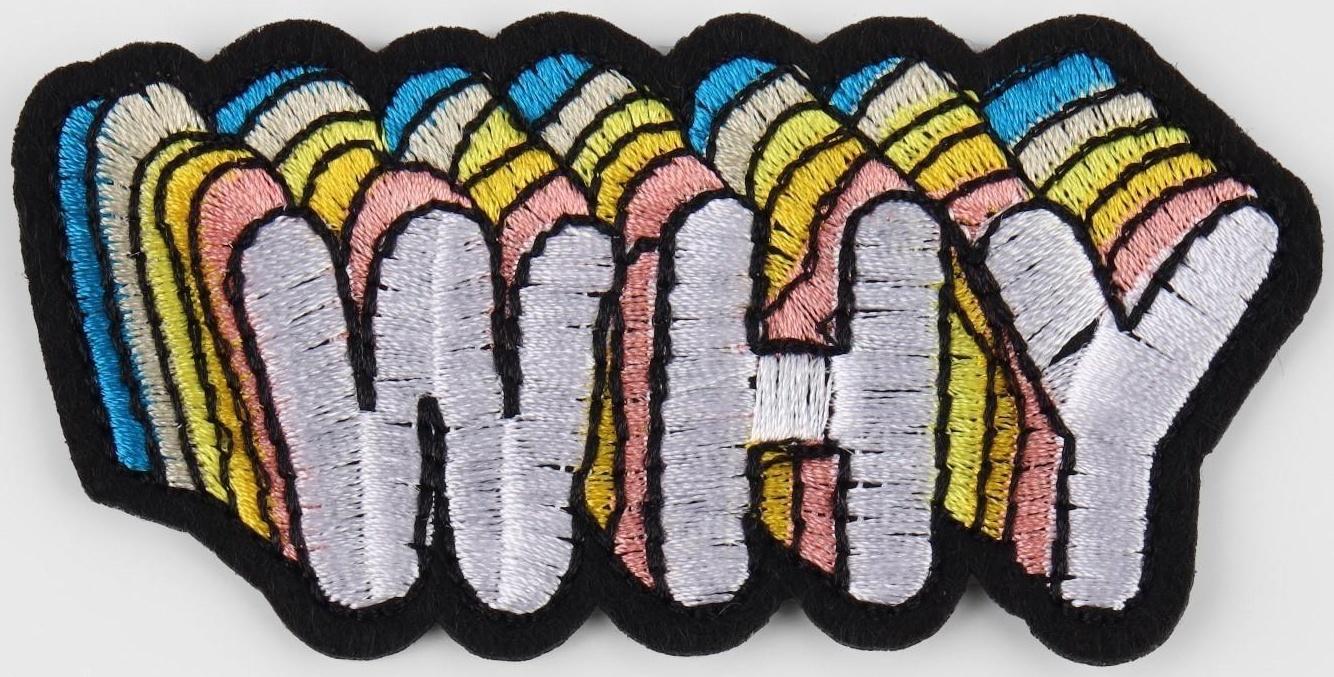 Термоаппликация «Why», 8,5 × 4 см, цвет белый