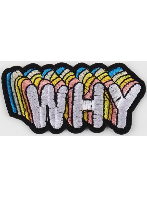 Термоаппликация «Why», 8,5 × 4 см, цвет белый