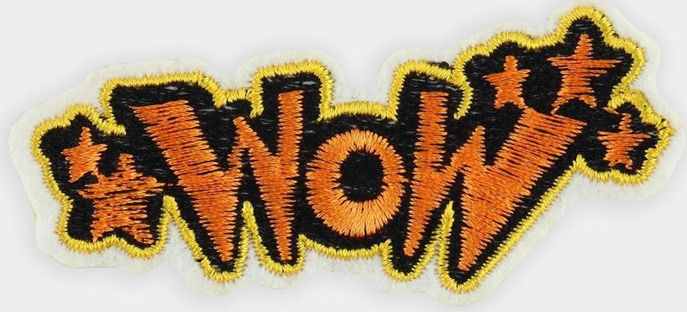 Патч клеевой на одежду, обувь, сумки «WOW», 8 × 3 см