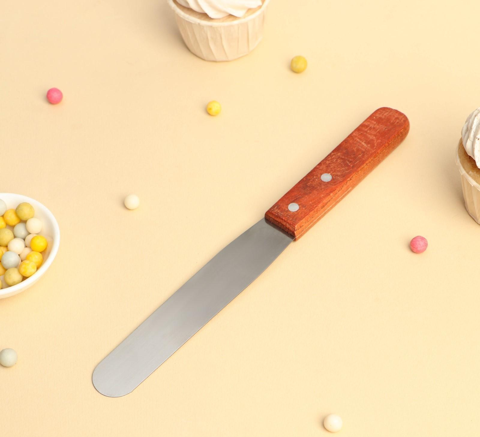 Лопатка-палетка с деревянной ручкой Доляна, 26×2,7 см, рабочая часть 14,5 см