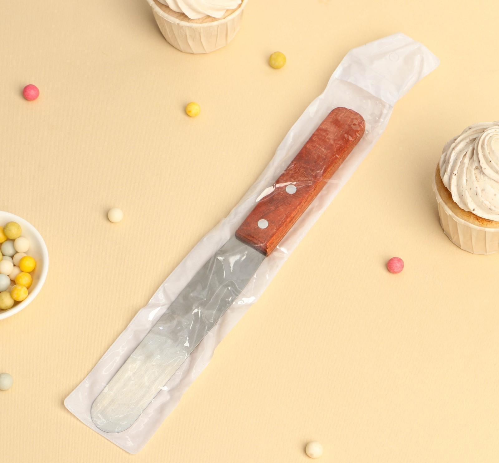 Лопатка-палетка с деревянной ручкой Доляна, 26×2,7 см, рабочая часть 14,5 см