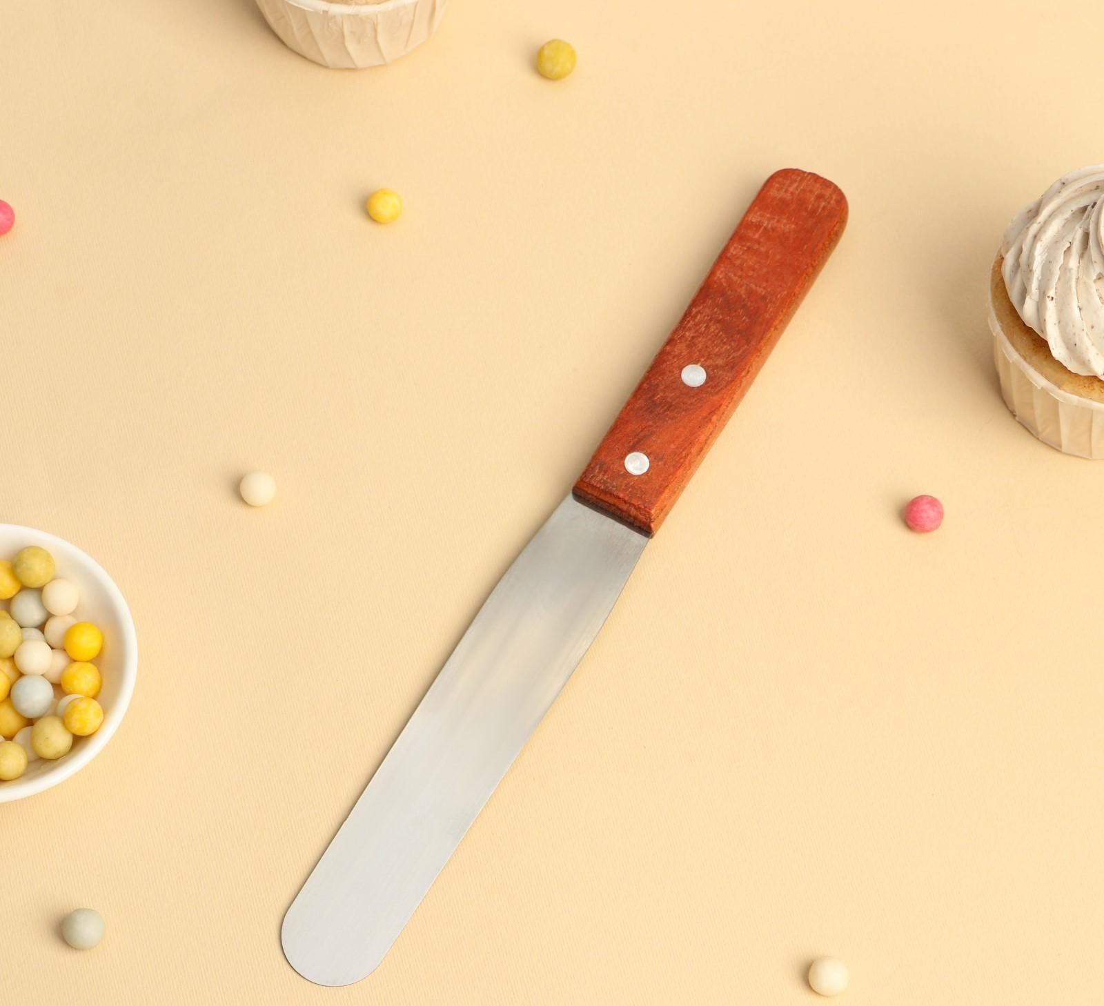 Лопатка-палетка с деревянной ручкой Доляна, 26×2,7 см, рабочая часть 14,5 см