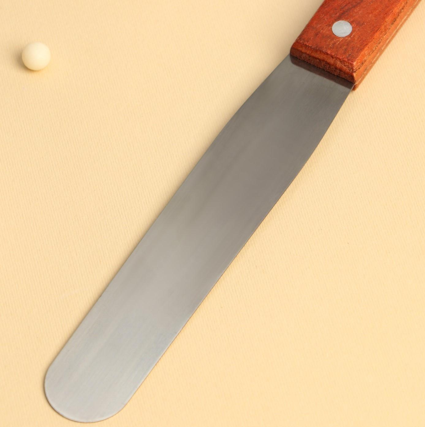 Лопатка-палетка с деревянной ручкой Доляна, 26×2,7 см, рабочая часть 14,5 см