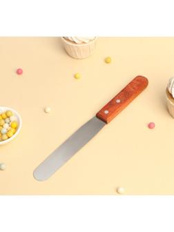 Лопатка-палетка с деревянной ручкой Доляна, 26×2,7 см, рабочая часть 14,5 см