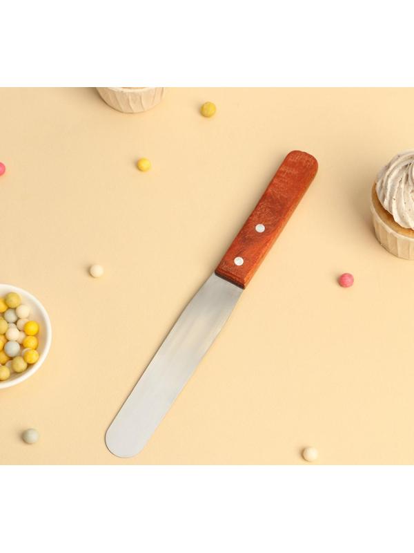 Лопатка-палетка с деревянной ручкой Доляна, 26×2,7 см, рабочая часть 14,5 см