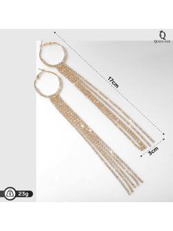 Серьги висячие со стразами 