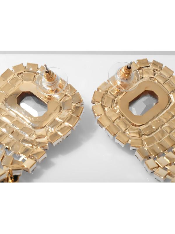 Серьги висячие со стразами 