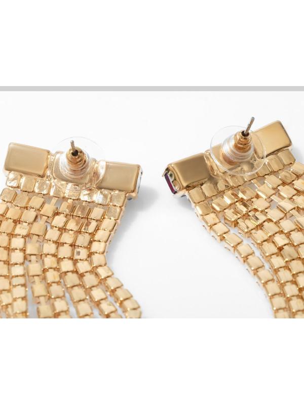 Серьги висячие со стразами 