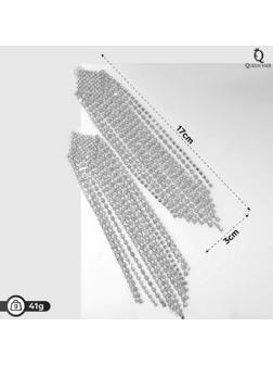 Серьги висячие со стразами 