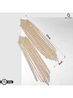 Серьги висячие со стразами 