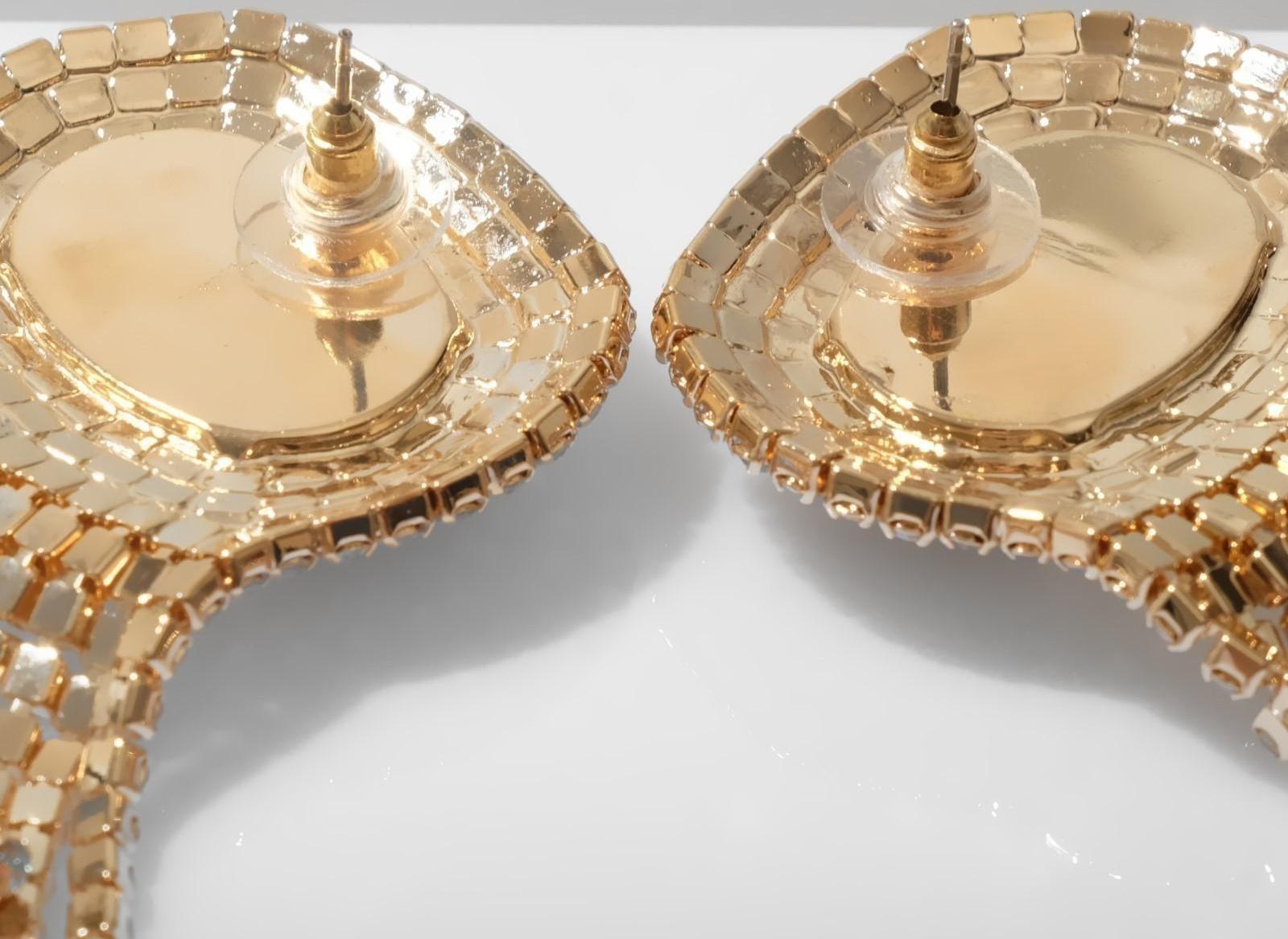 Серьги висячие со стразами 