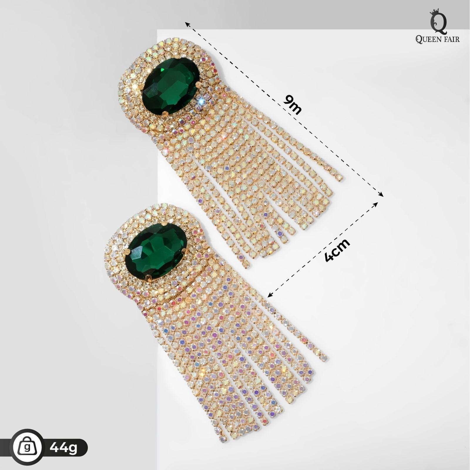 Серьги висячие со стразами 