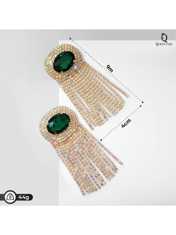 Серьги висячие со стразами 