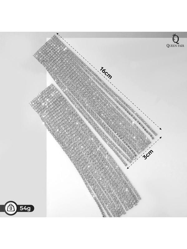 Серьги висячие со стразами 