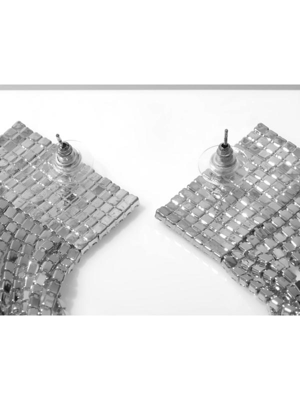 Серьги висячие со стразами 