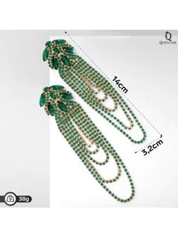 Серьги висячие со стразами 