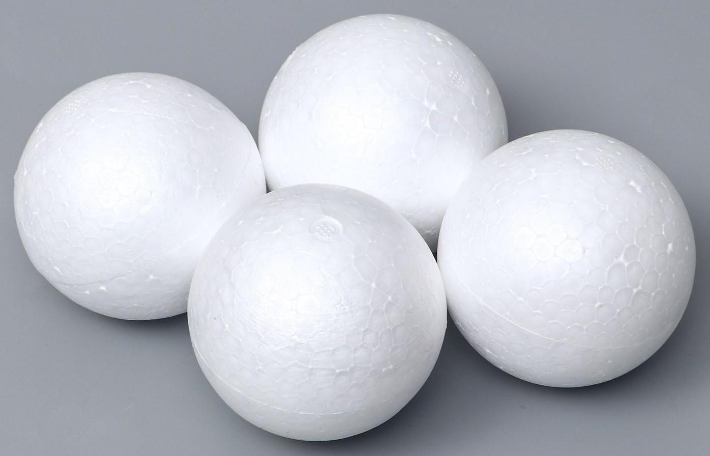 Набор шаров из пенопласта, 7 см, 4 шт.