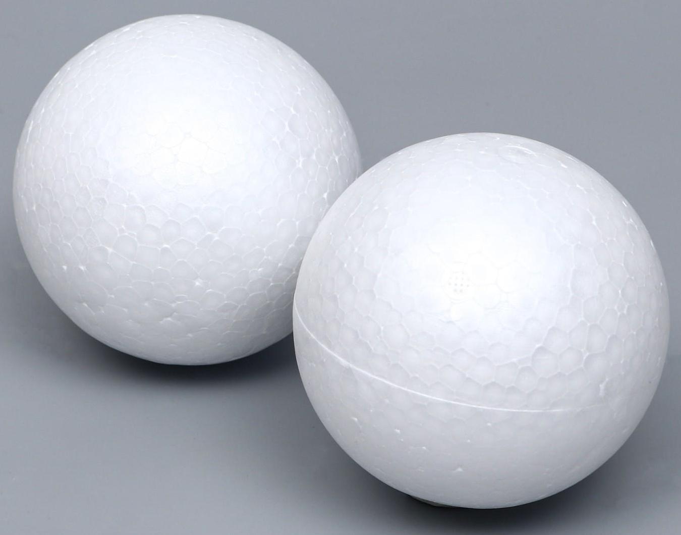 Набор шаров из пенопласта, 9 см, 2 шт.