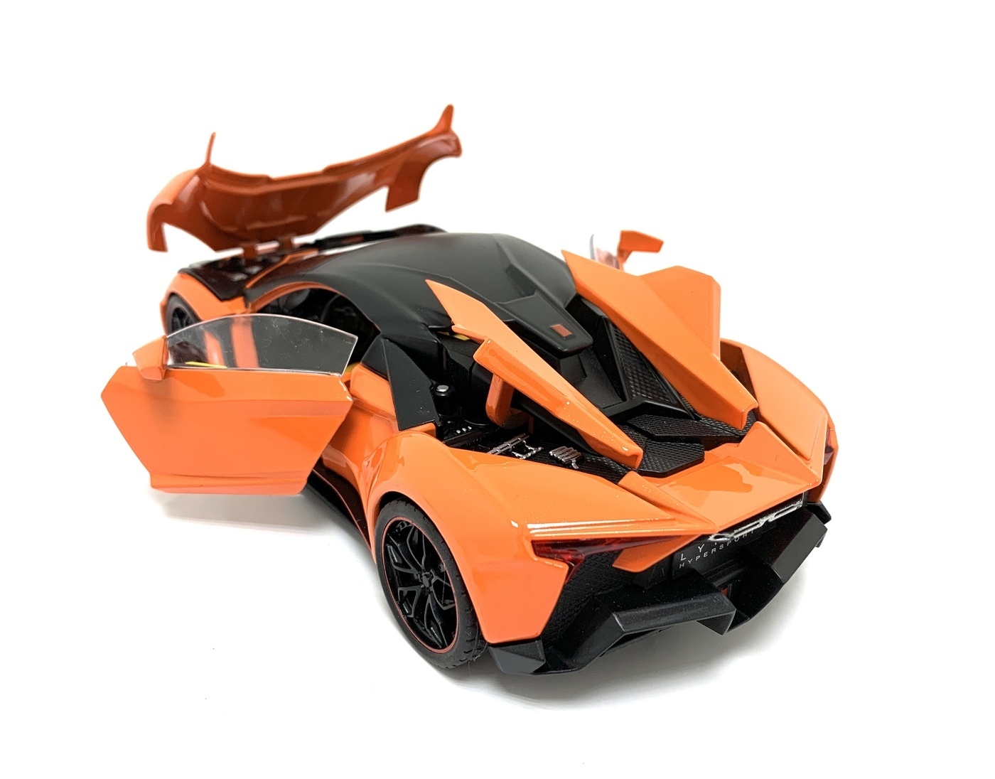 Металлическая машинка HengTeng 1:24 «Lykan Hypersport» 53522-19A, инерционная, свет, звук / Оранжевый