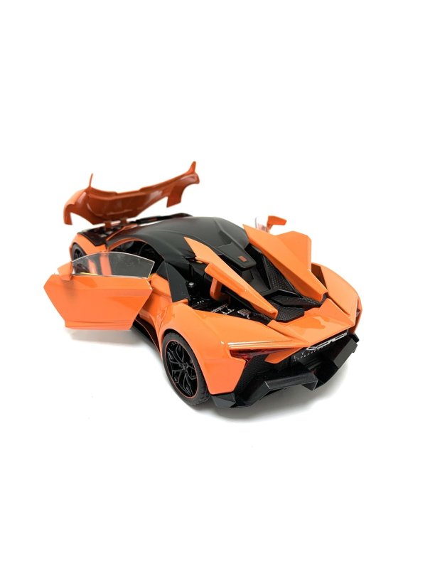 Металлическая машинка HengTeng 1:24 «Lykan Hypersport» 53522-19A, инерционная, свет, звук / Оранжевый