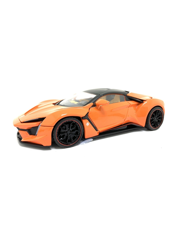 Металлическая машинка HengTeng 1:24 «Lykan Hypersport» 53522-19A, инерционная, свет, звук / Оранжевый