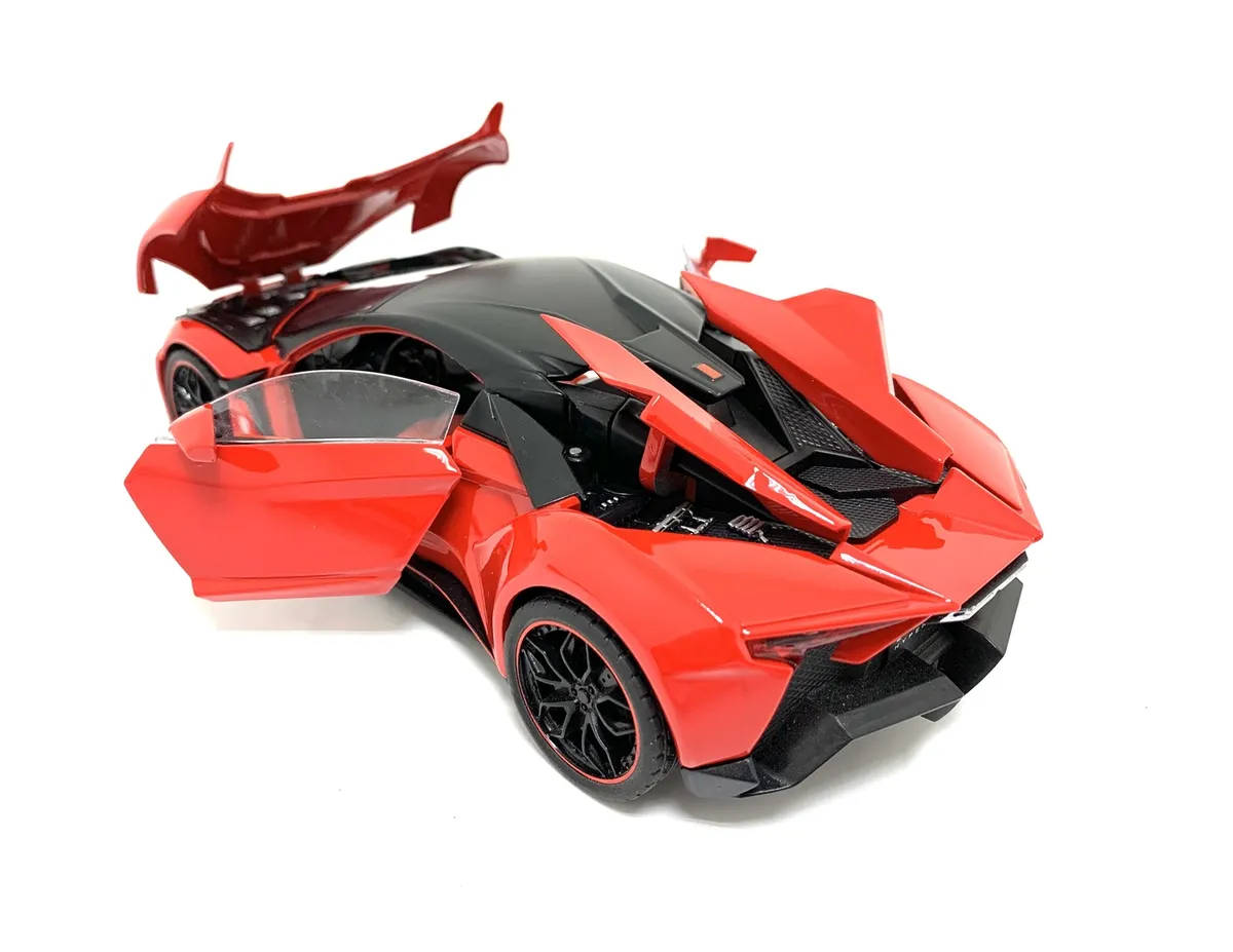 Металлическая машинка HengTeng 1:24 «Lykan Hypersport» 53522-19A, инерционная, свет, звук / Красный