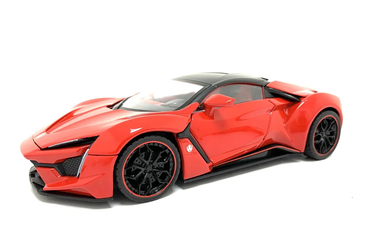 Металлическая машинка HengTeng 1:24 «Lykan Hypersport» 53522-19A, инерционная, свет, звук / Красный