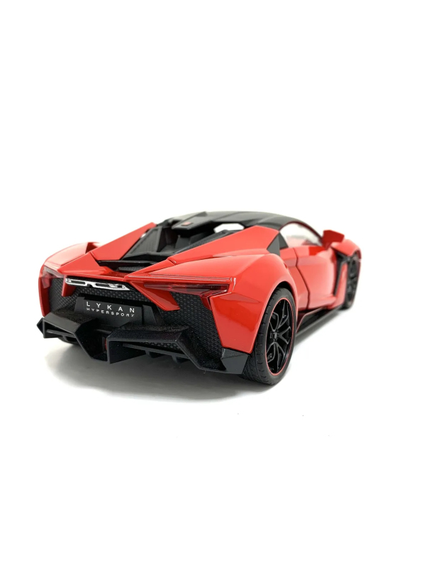 Металлическая машинка HengTeng 1:24 «Lykan Hypersport» 53522-19A, инерционная, свет, звук / Красный