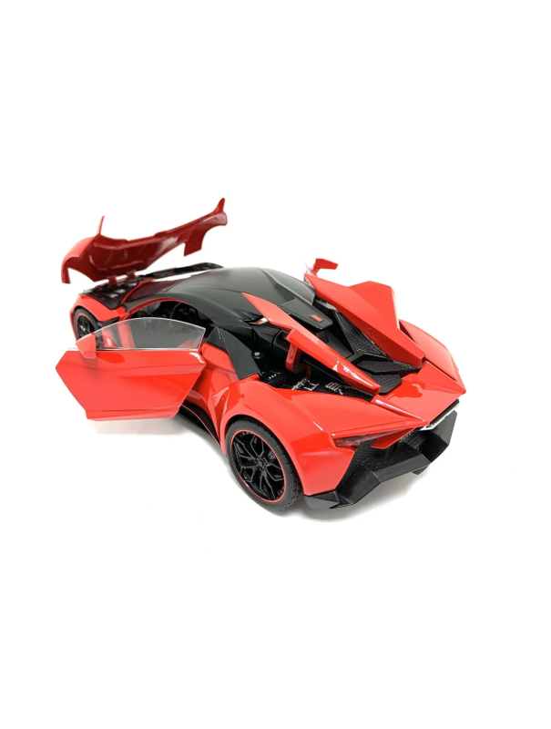 Металлическая машинка HengTeng 1:24 «Lykan Hypersport» 53522-19A, инерционная, свет, звук / Красный