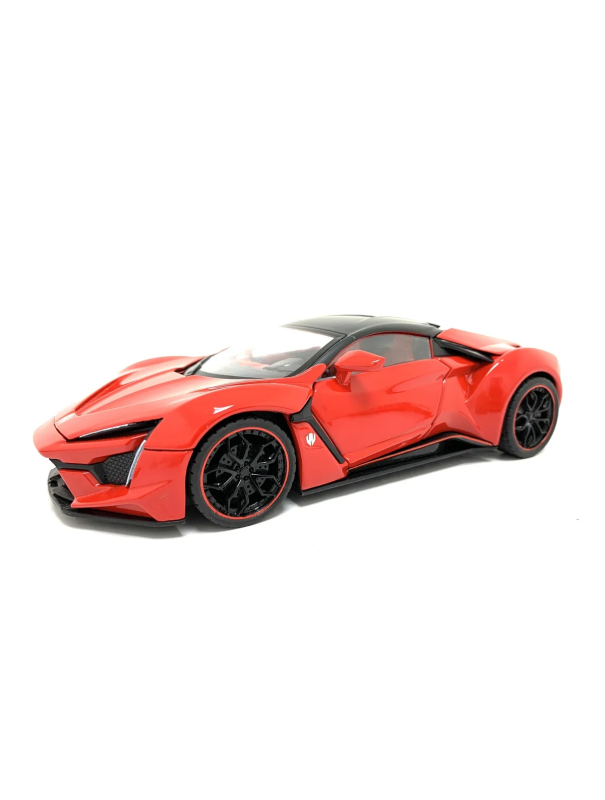 Металлическая машинка HengTeng 1:24 «Lykan Hypersport» 53522-19A, инерционная, свет, звук / Красный