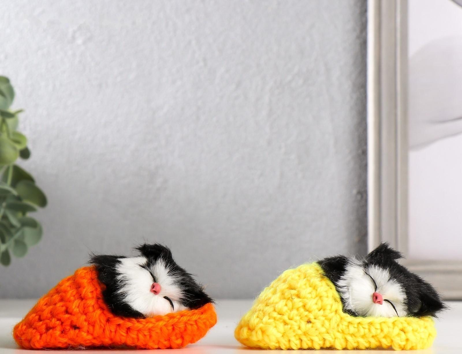 Пушистик кот в тапочке, МИКС