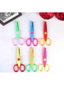 Ножницы рельефные цветные ручки, набор 12 шт МИКС