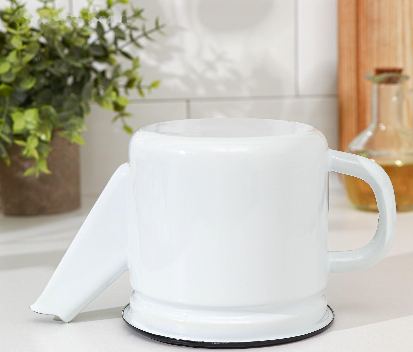 Чайник заварочный, 1 л, фиксированная ручка, цвет белый