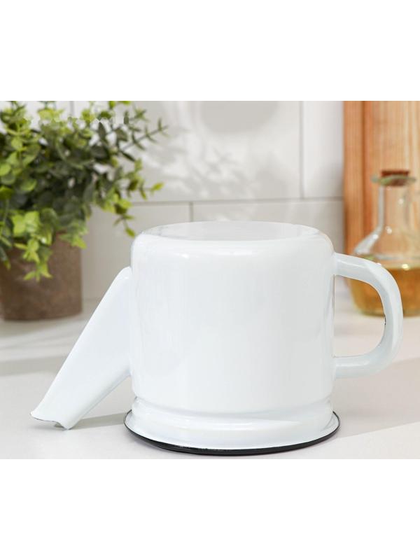 Чайник заварочный, 1 л, фиксированная ручка, цвет белый