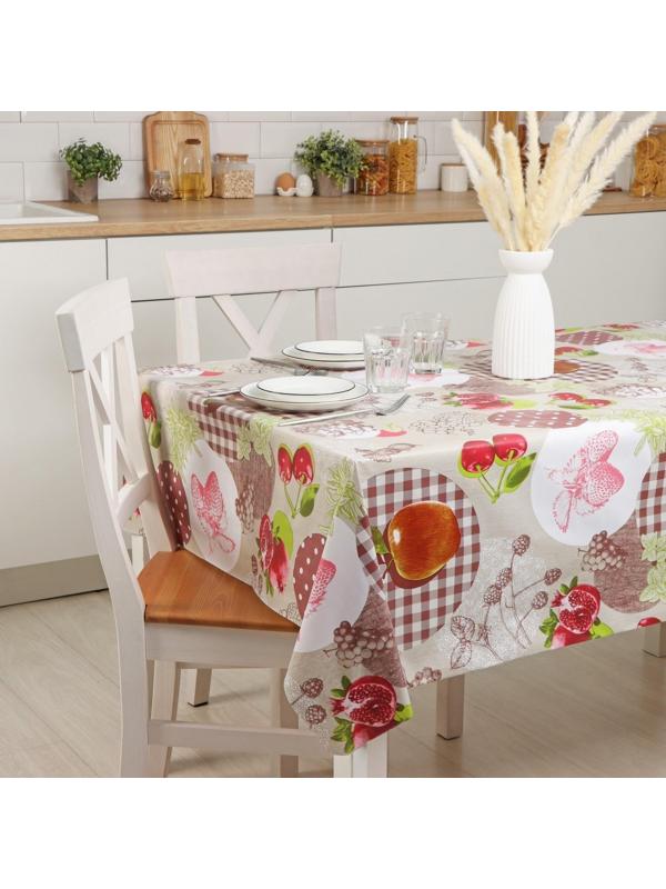 Клеёнка столовая на нетканой основе, ширина 137 см, толщина 0,08 мм, рулон 20 м