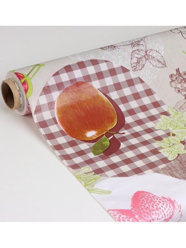 Клеёнка столовая на нетканой основе, ширина 137 см, толщина 0,08 мм, рулон 20 м